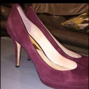 Michael Kors velvet maroon pumps